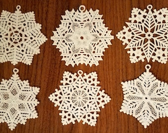 FSL snowflake ornaments - set of 6