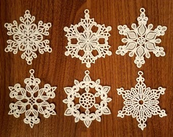 FSL snowflake ornaments - set of 6