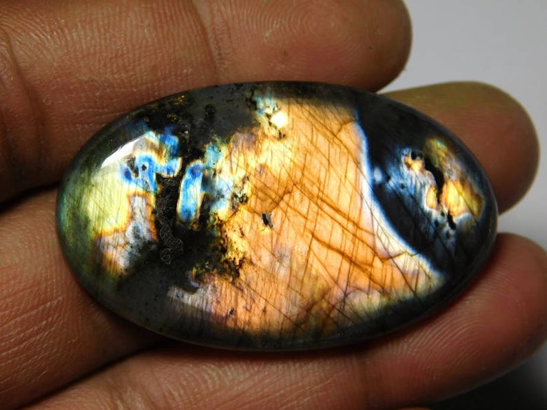 mm Amazing Labradorite Spectrolite Cabochons Spectrolite Gemstone Natural Top Quality Handmade Labradorite Loose Stone 75cts. 48X29