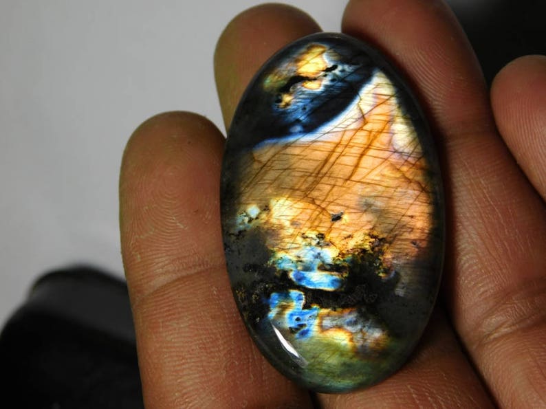 mm Amazing Labradorite Spectrolite Cabochons Spectrolite Gemstone Natural Top Quality Handmade Labradorite Loose Stone 75cts. 48X29