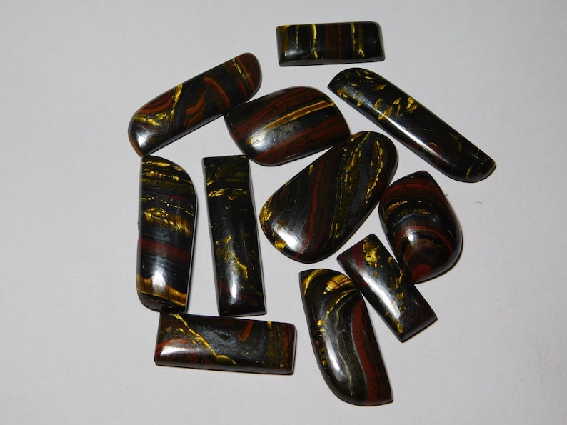 11 pcs.Amazing Quality Iron Tiger lot Cabochons Natural Tiger Eye Gemstone lotTop Quality Handmade Tiger Loose stone 264Cts.