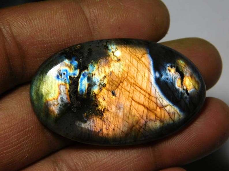 mm Amazing Labradorite Spectrolite Cabochons Spectrolite Gemstone Natural Top Quality Handmade Labradorite Loose Stone 75cts. 48X29