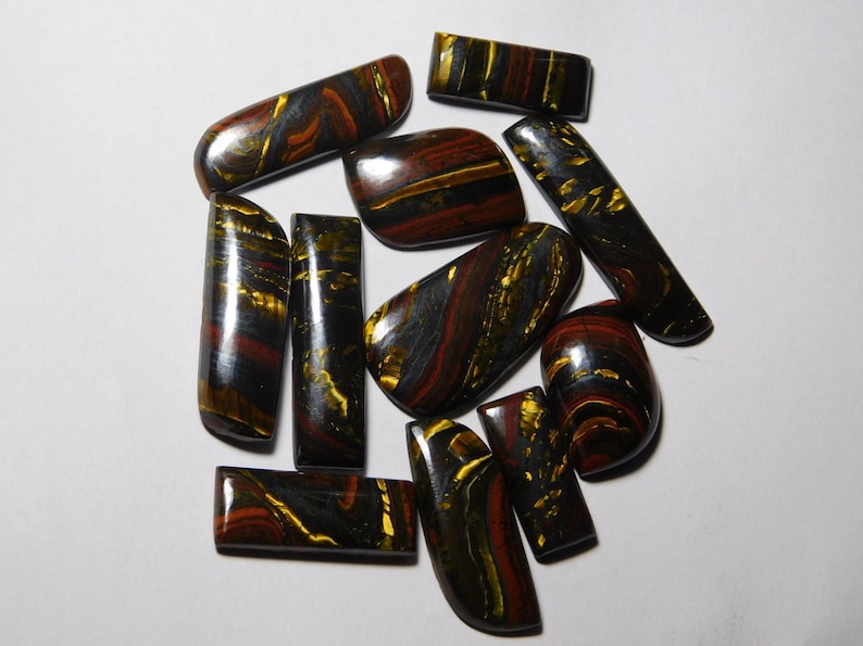 11 pcs.Amazing Quality Iron Tiger lot Cabochons Natural Tiger Eye Gemstone lotTop Quality Handmade Tiger Loose stone 264Cts.