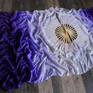 38 inch Silk Fan Set // Morning Glory // 12 inch Staves