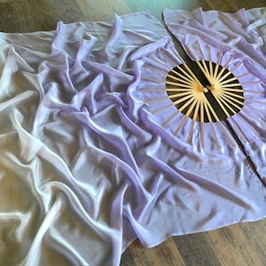 Queen Size Silk Fan Set // 55 inches // UV Luminous Pearl // 15.5 inch Staves