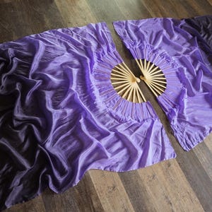 50 inch Silk Fan Set // OOAK Lavender Haze // 12 inch Staves //