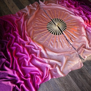 50 inch Silk Fan Set // Hibiscus // 12 inch staves