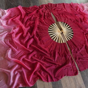 38 inch Silk Fan Set // Bright Ruby // 12 inch staves