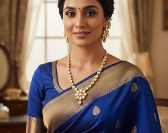 Elegant Kundan Necklace Set • Gold Polki Floral Necklace with Earrings • Indian Bridal Jewelry