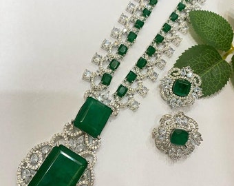 Nita Ambani necklace ,Bollywood style partywear necklace, long necklace Diamond jewelry