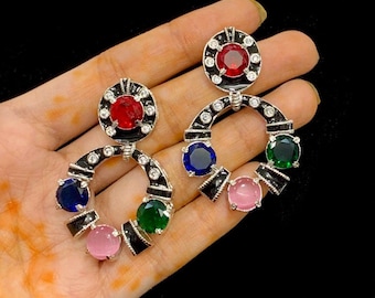 Kundan Chandbali Earrings: Indian Bollywood Jewelry