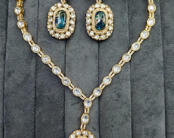 Uncut Polki Kundan Necklace Set: Sabyasachi Inspired Indian Jewelry