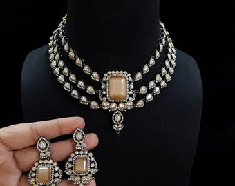 Uncut Polki Kundan Necklace Set: Indian Wedding Jewelry