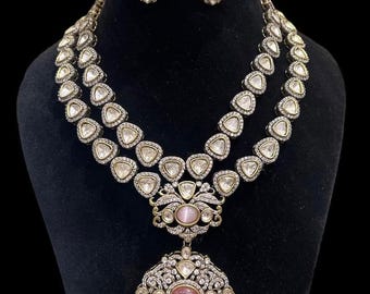 Uncut Polki Kundan Necklace Set: Indian Wedding Jewelry
