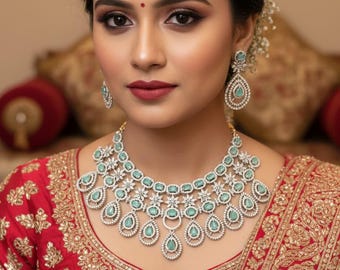 Victorian Polki Kundan Choker Necklace Set: Indian Bridal Jewelry