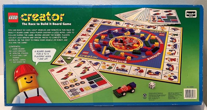 1999 Lego Creator The Race To Build It Board Game By Roseart Etsy