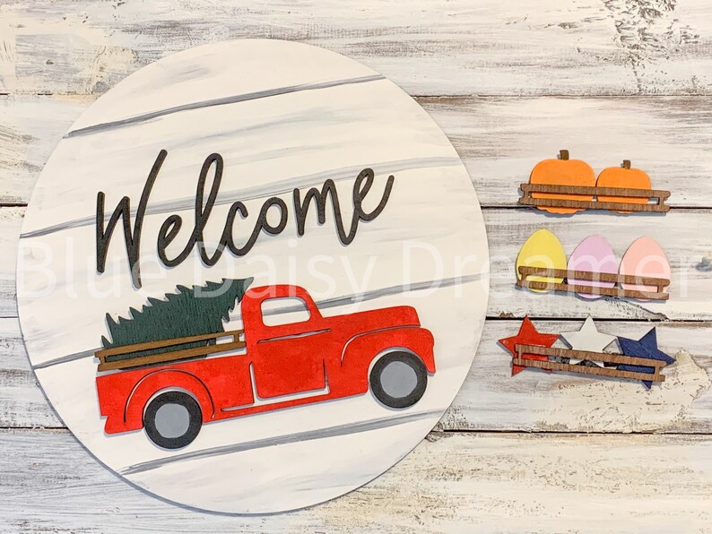 Download Red Truck Interchangeable Sign Digital File Vintage Truck ...