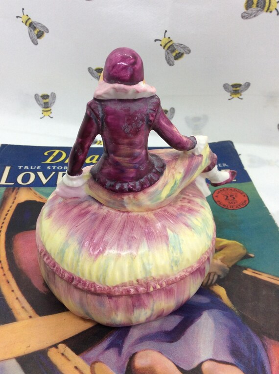 Vintage Pierrot Art Deco Powder Bowl - Gem