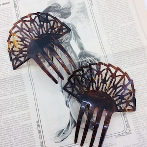 2 Vintage Victorian Hair Combs