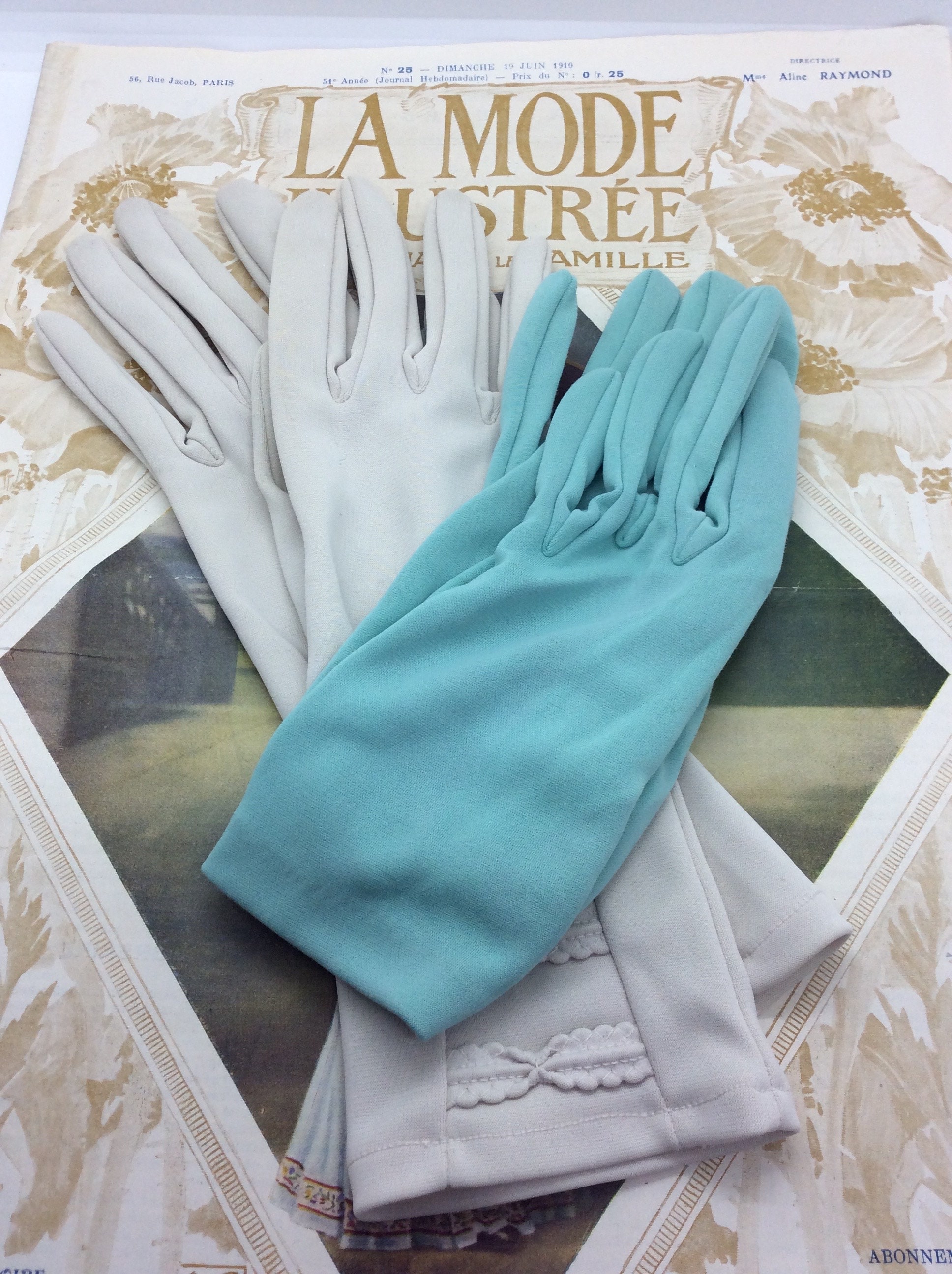 6 pares de guantes blancos – Guantes de algodón blanco de 9 pulgadas para  desfile de bandas de marcha, joyería de moneda, inspección de plata, spa