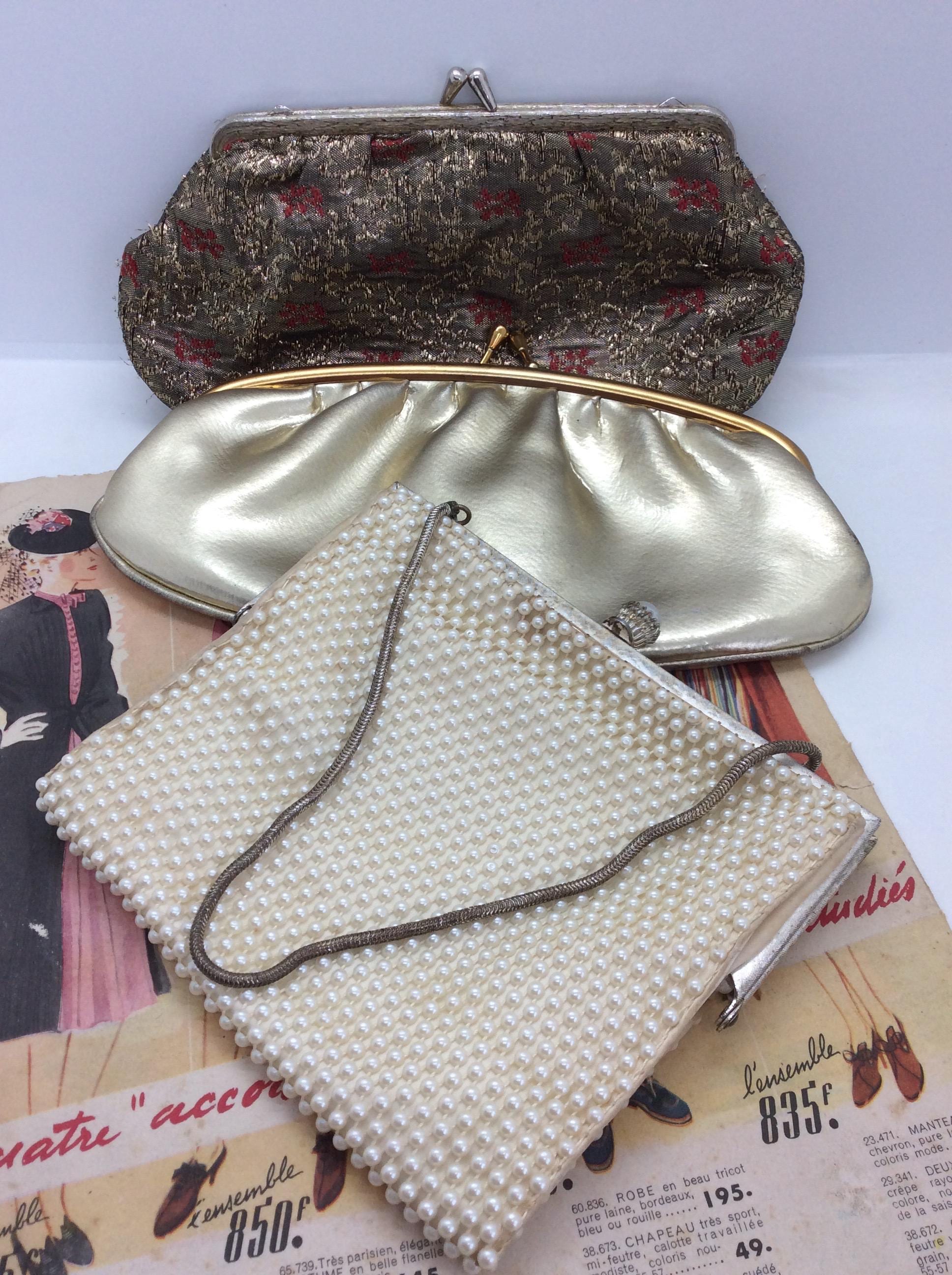 3 Vintage Purses / beaded handbag