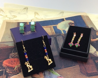 A selection of 3 pairs of Vintage retro style earrings