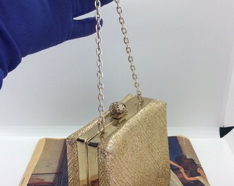 Vintage Lurex Gold box Evening Bag