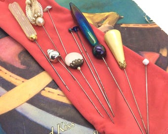 Lovely Selection of 10 Vintage Hat Pins
