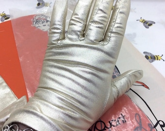 Vintage Mary Quant Metalic Gloves size 7