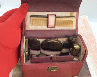 Luce Vintage Red Round Doll Case Child Suitcase Jack and