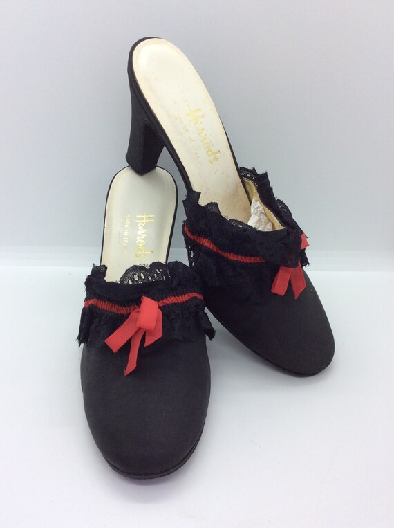 Vintage Harrods Pin up Boudoir Zapatillas tama o 4 Etsy Espa a