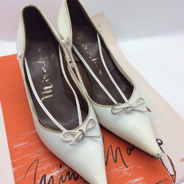 Scarpe bianche originali vintage anni '50-'60, taglia 4.5