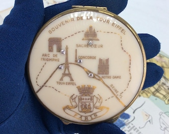 Pretty Vintage Paris Souvenir Powder Compact