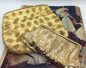 Pretty Vintage Gold Beaded Purses