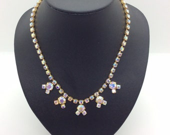 Beautiful Vintage Aurora Borealis Diamanté Necklaces