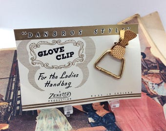 Vintage Zenette Glove Clip Holder on Card