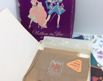 Vintage French Fully Fashioned seamed Stockings By Montagut size 8.5
