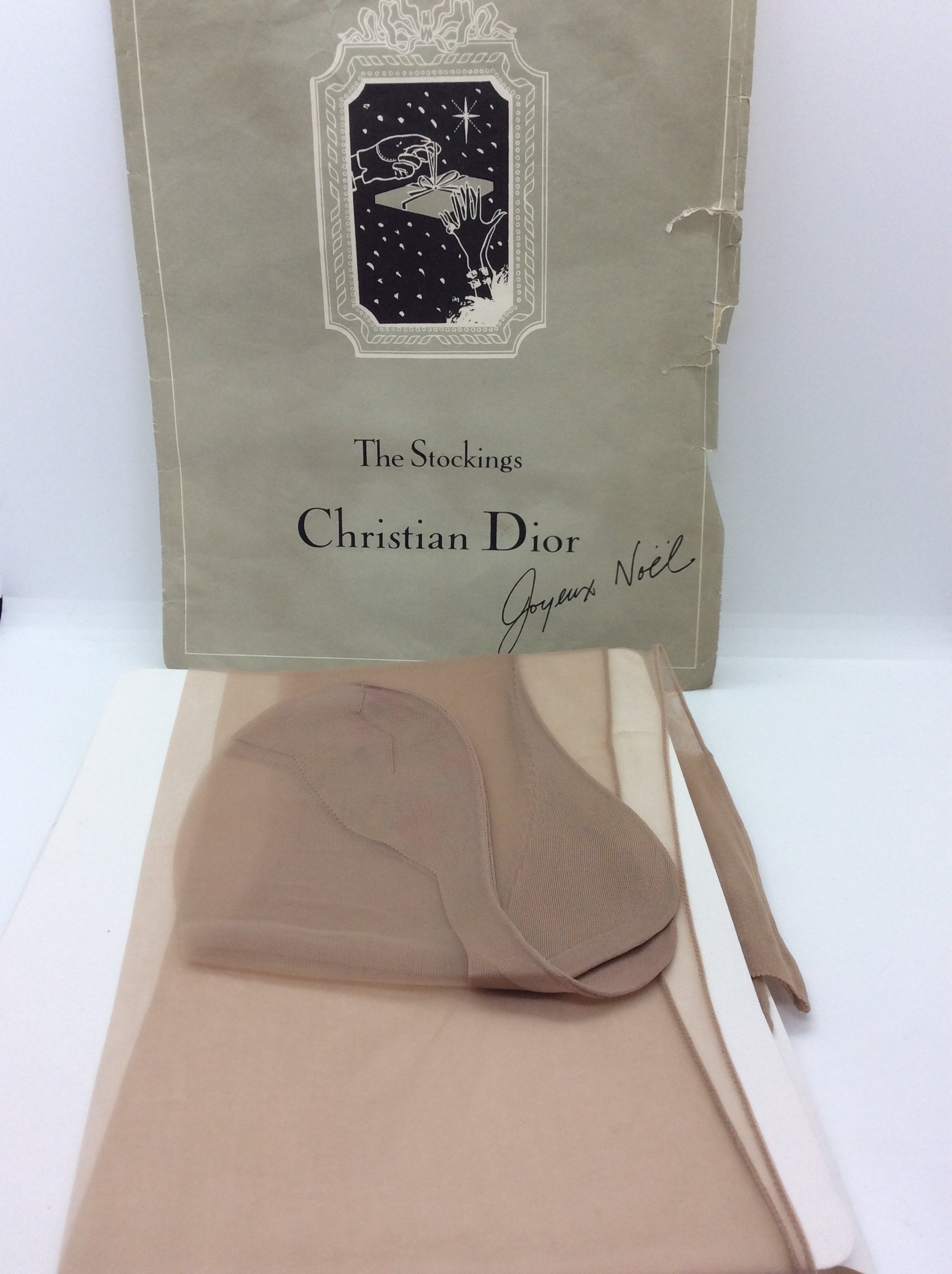Vintage Fully Fashioned Seamed Christian Dior Stockings Size 8 1/2