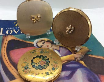 3 Vintage Puderdosen