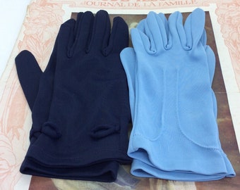 Due paia di guanti da giorno vintage blu taglia 7