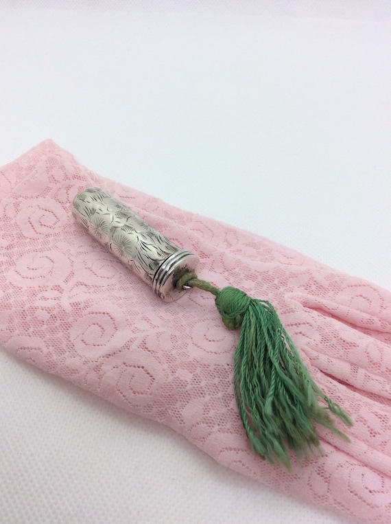 Beautiful Vintage Sterling Silver Lipstick Case With Tassel Etsy