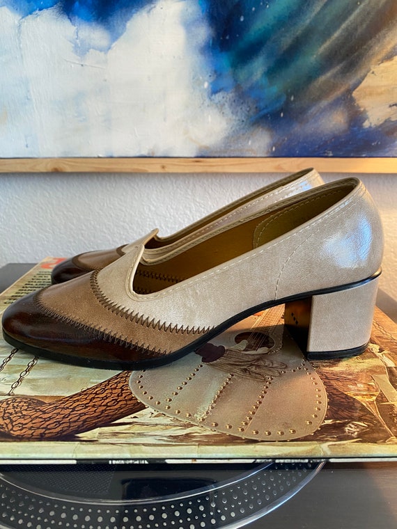 1960s MOD Brown Sunset Pump - Vintage size 7.5 - … - image 5