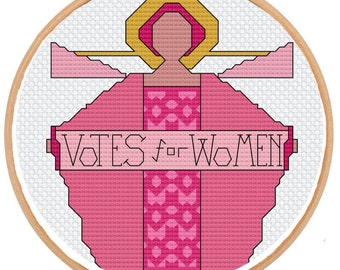 Votes for Women Cross Stitch PATTERN - Suffrage Centennial