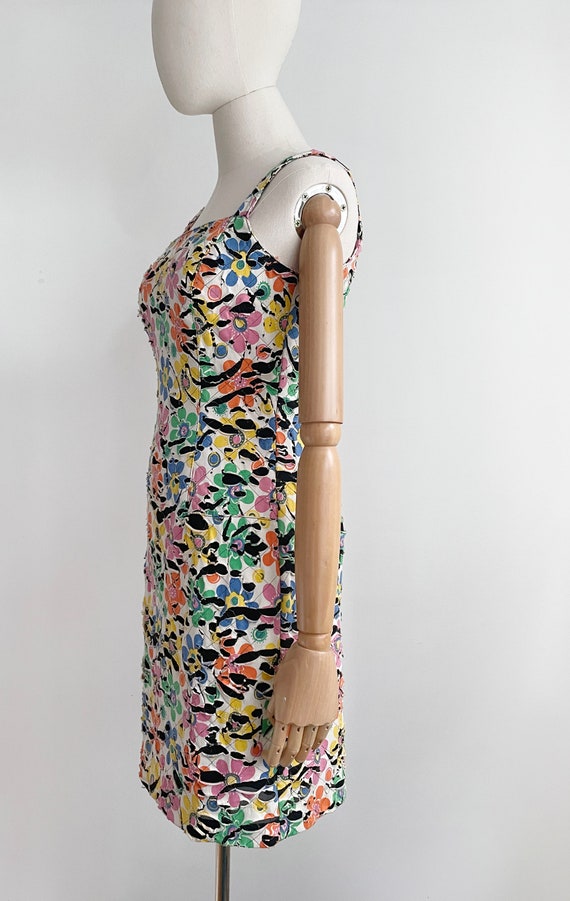 Vintage Alberto Makali mini floral dress - size 4… - image 4