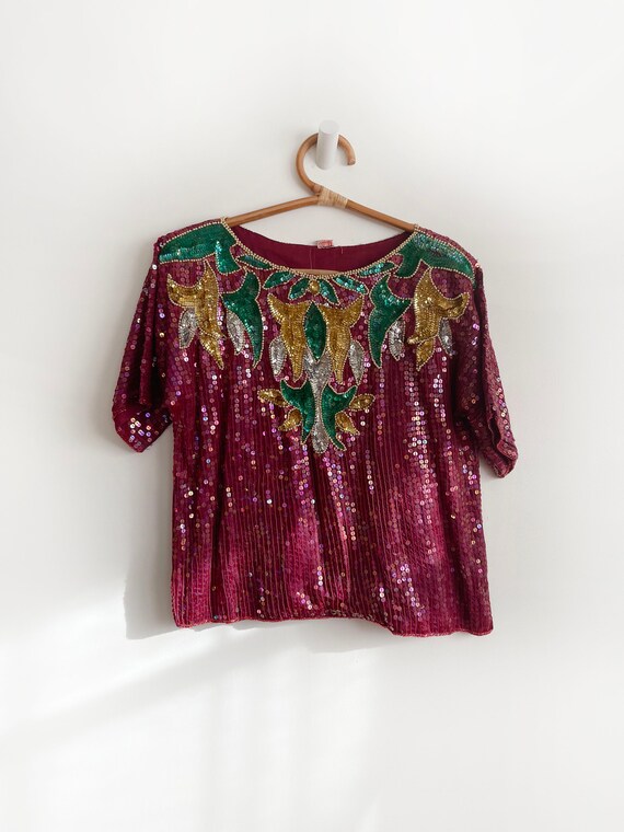 New old stock vintage GUNIT sequin top | party to… - image 6