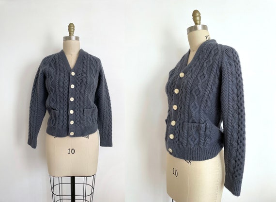vintage handmade purple wool cardigan size XS/S |
