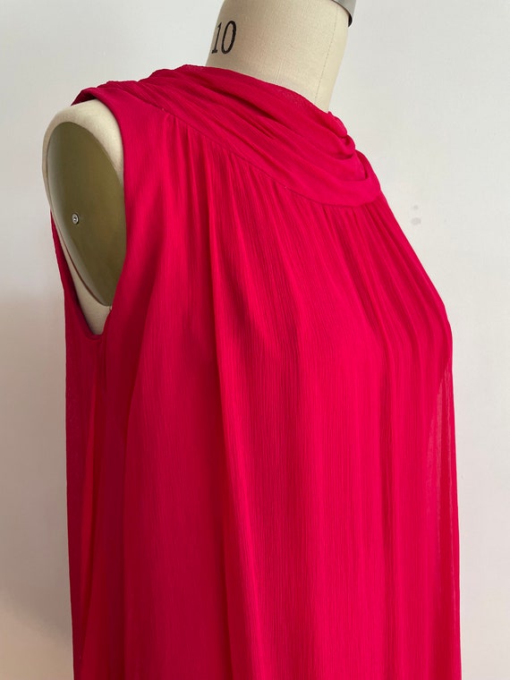 Vintage red pink mini dress size | 70s | red pink… - image 5