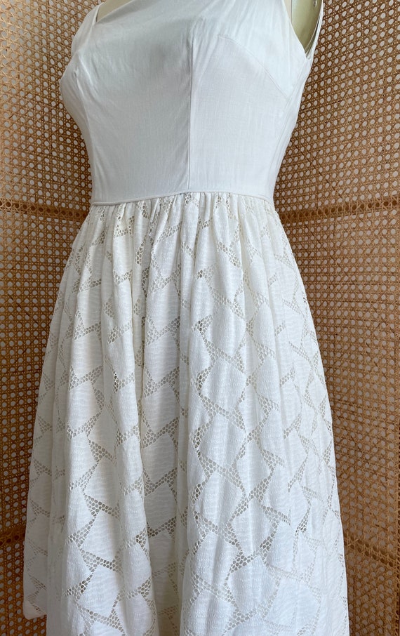 Vintage 50s Jr Flair by Sportlane  white dress | … - image 3