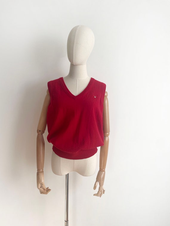 Vintage GANT red wool vest - size XL | wool vest |