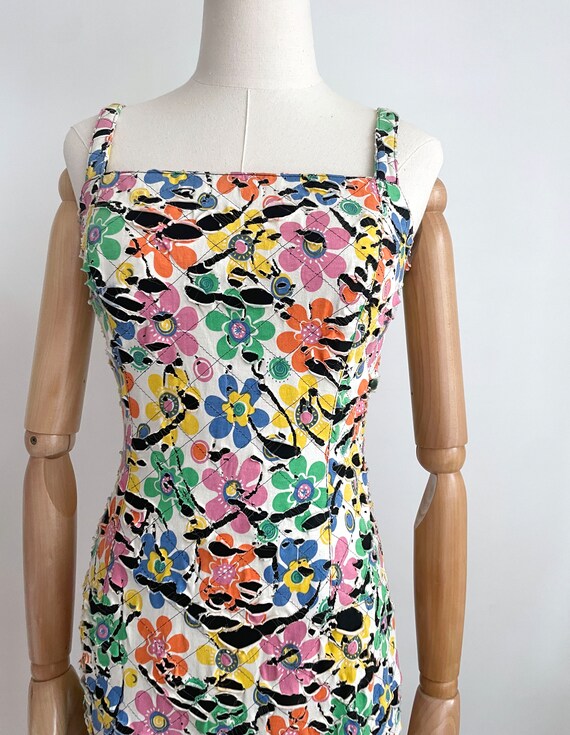 Vintage Alberto Makali mini floral dress - size 4… - image 2